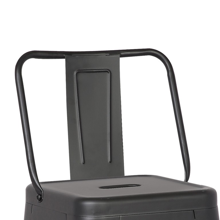 Set of Two 30 " Black Iron Low Back Bar Height Bar Chairs - Image 5