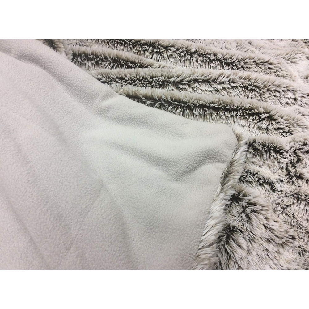 Gray Faux Fur Ombre Plush Throw - Image 3