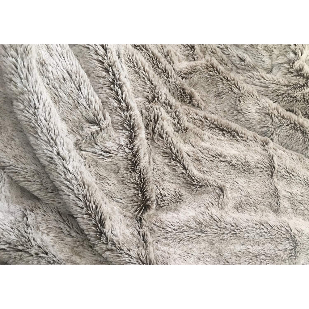 Gray Faux Fur Ombre Plush Throw - Image 7
