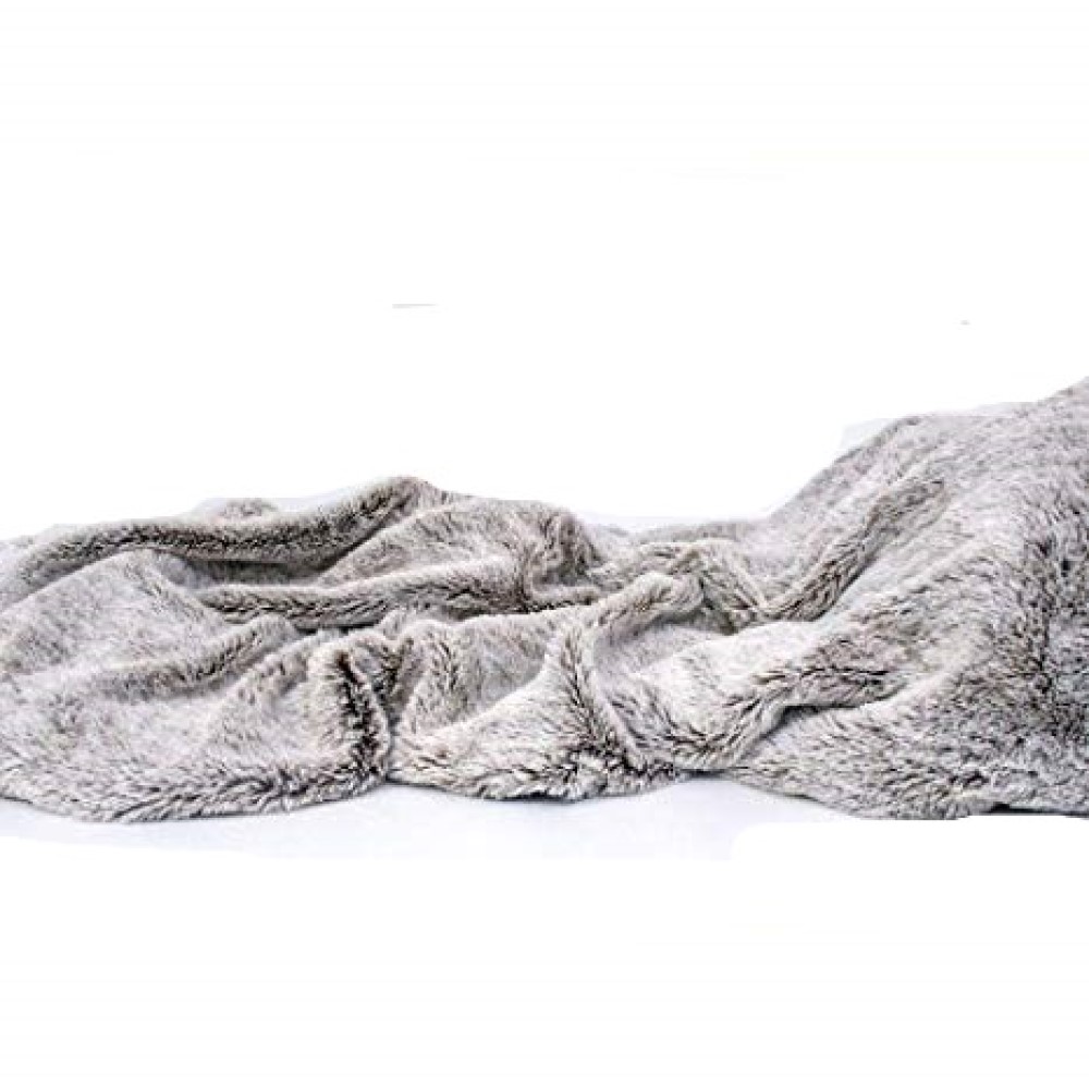 Gray Faux Fur Ombre Plush Throw - Image 4