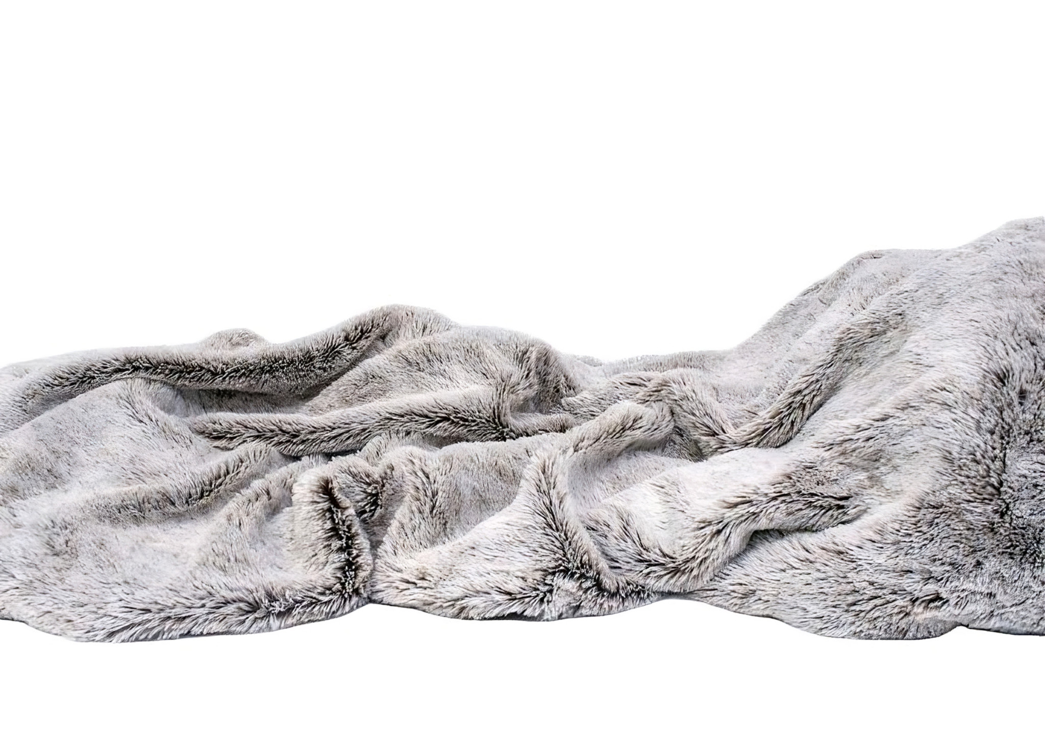 Gray Faux Fur Ombre Plush Throw - Image 2