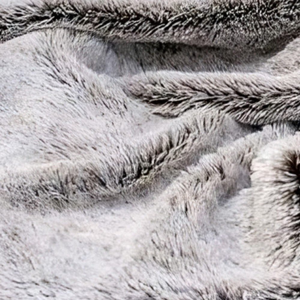 Gray Faux Fur Ombre Plush Throw - Image 5
