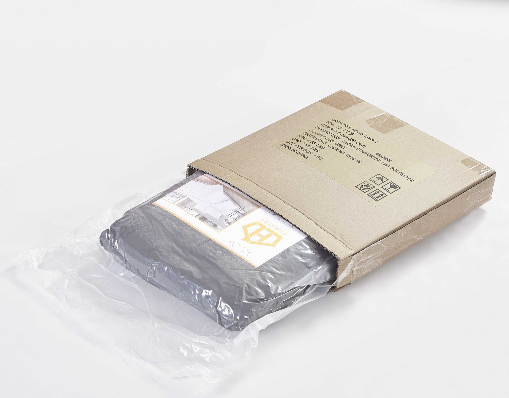 Dark Gray Queen Polyester Thread Count Down Alternative Comforter - Image 4