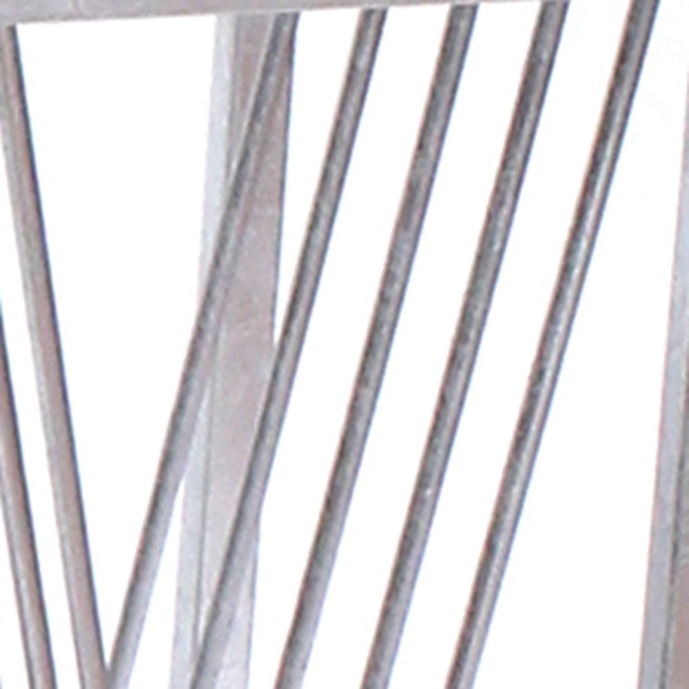 24" Silver Mirrored Glass And Iron End Table With Shelf - Image 11