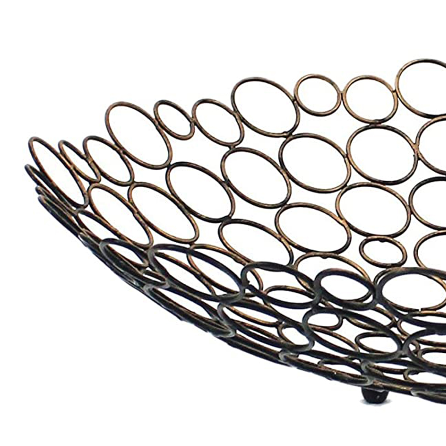 19" Bronze Metal Round Centerpiece Bowl - Image 4