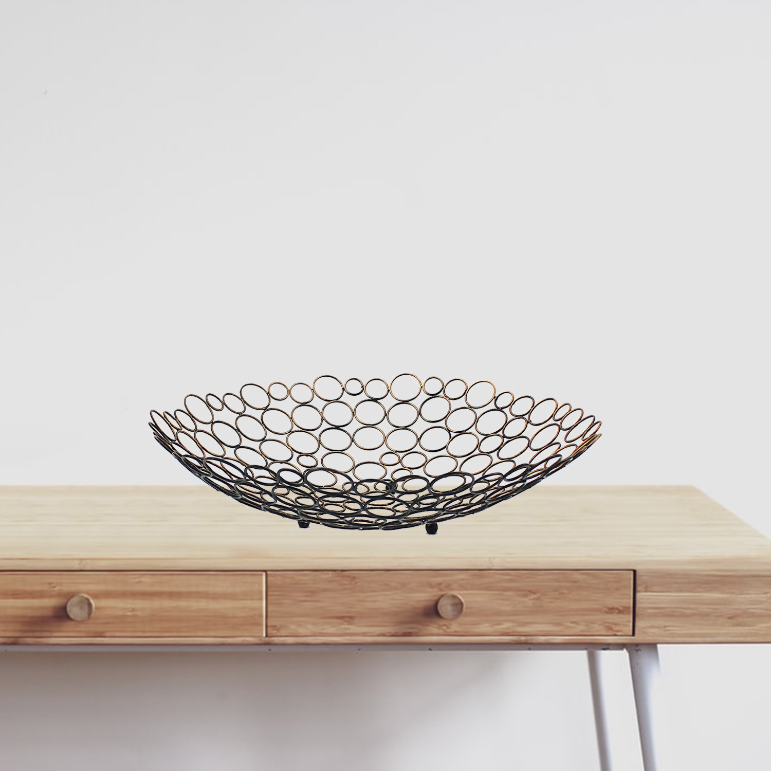 19" Bronze Metal Round Centerpiece Bowl - Image 6