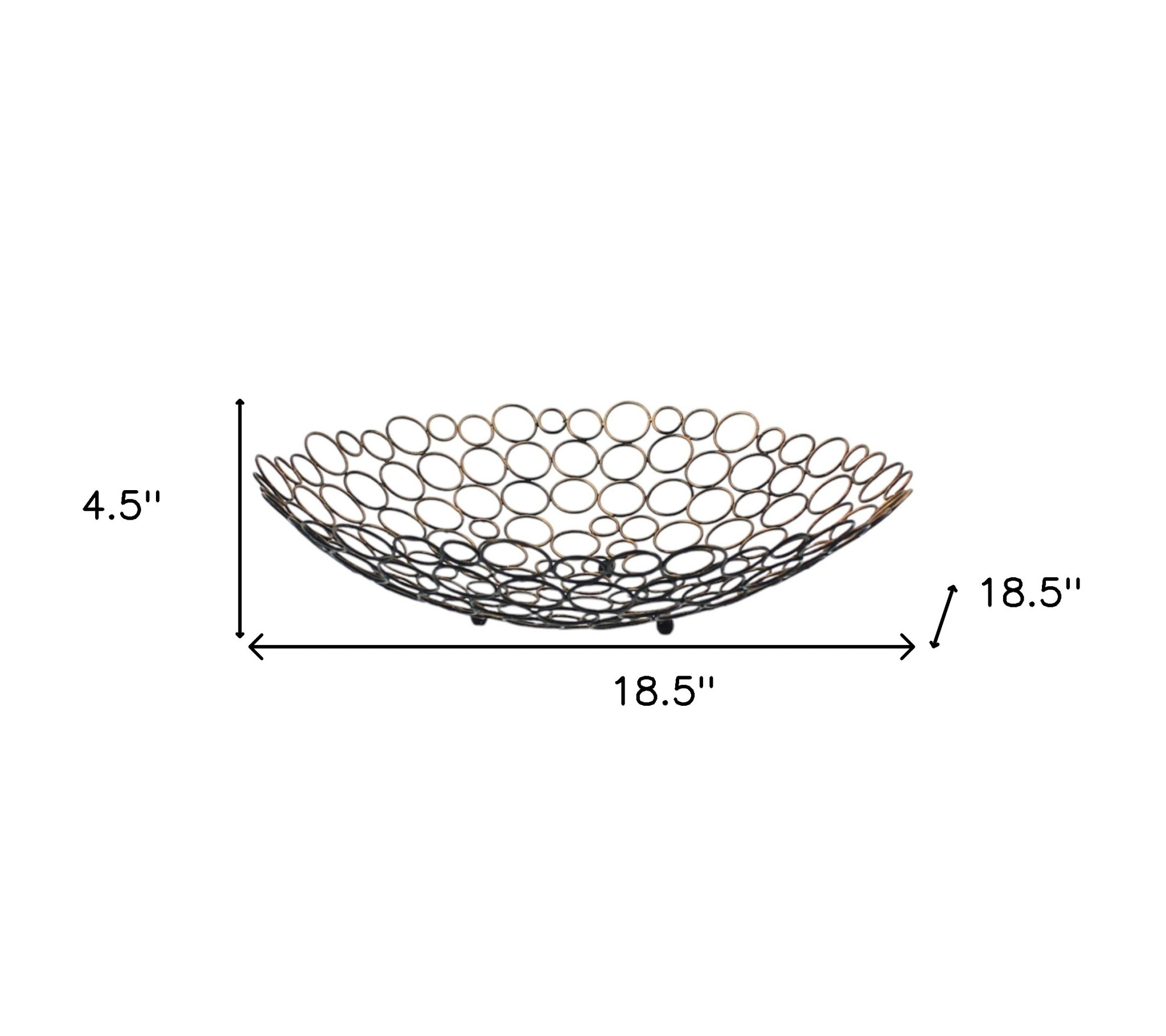 19" Bronze Metal Round Centerpiece Bowl - Image 7