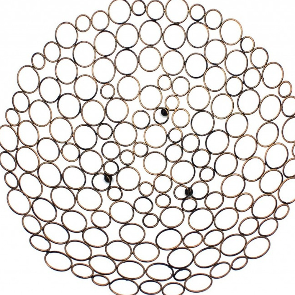 19" Bronze Metal Round Centerpiece Bowl - Image 3