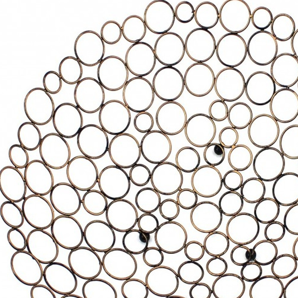 19" Bronze Metal Round Centerpiece Bowl - Image 5