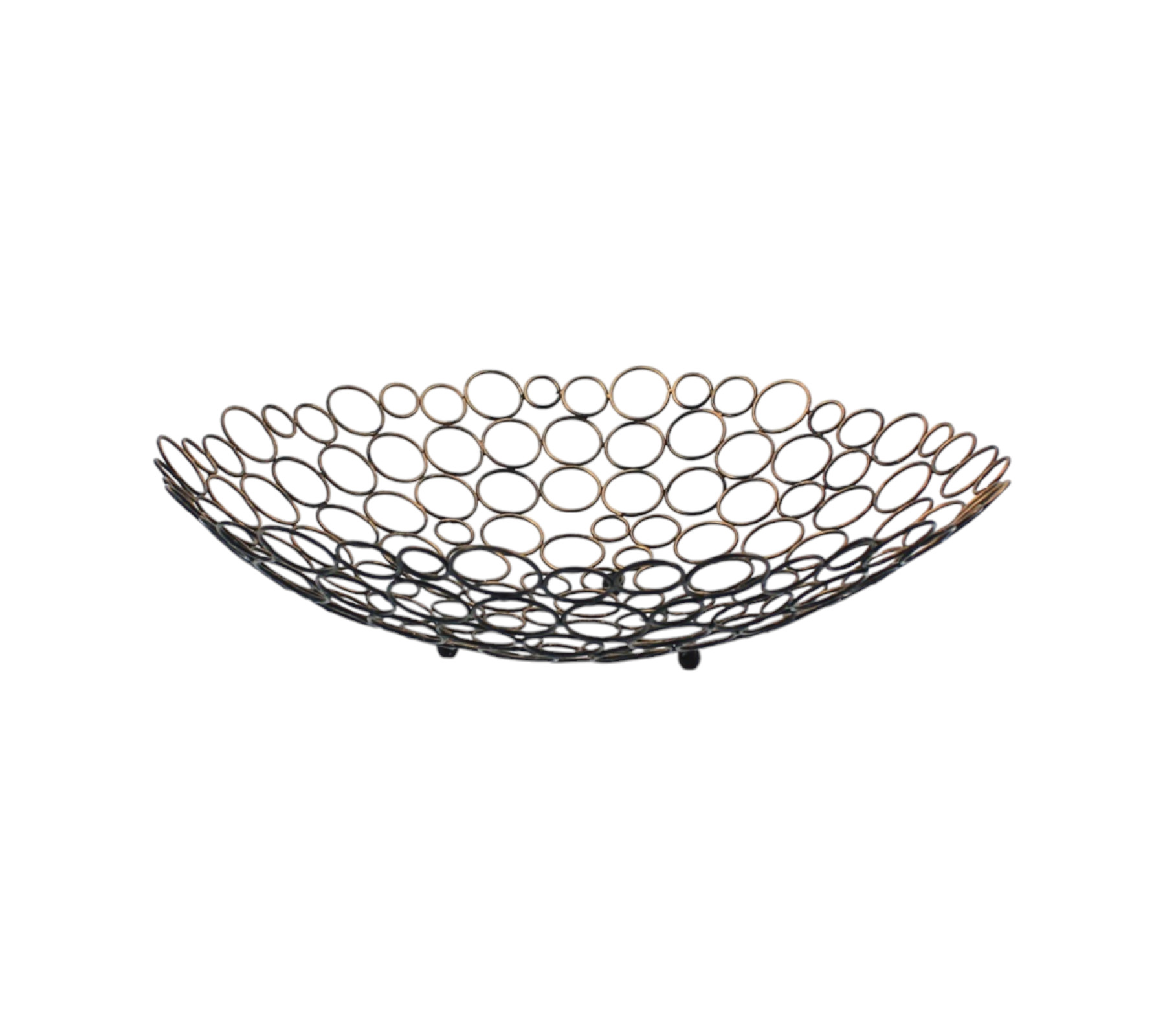 19" Bronze Metal Round Centerpiece Bowl - Image 2