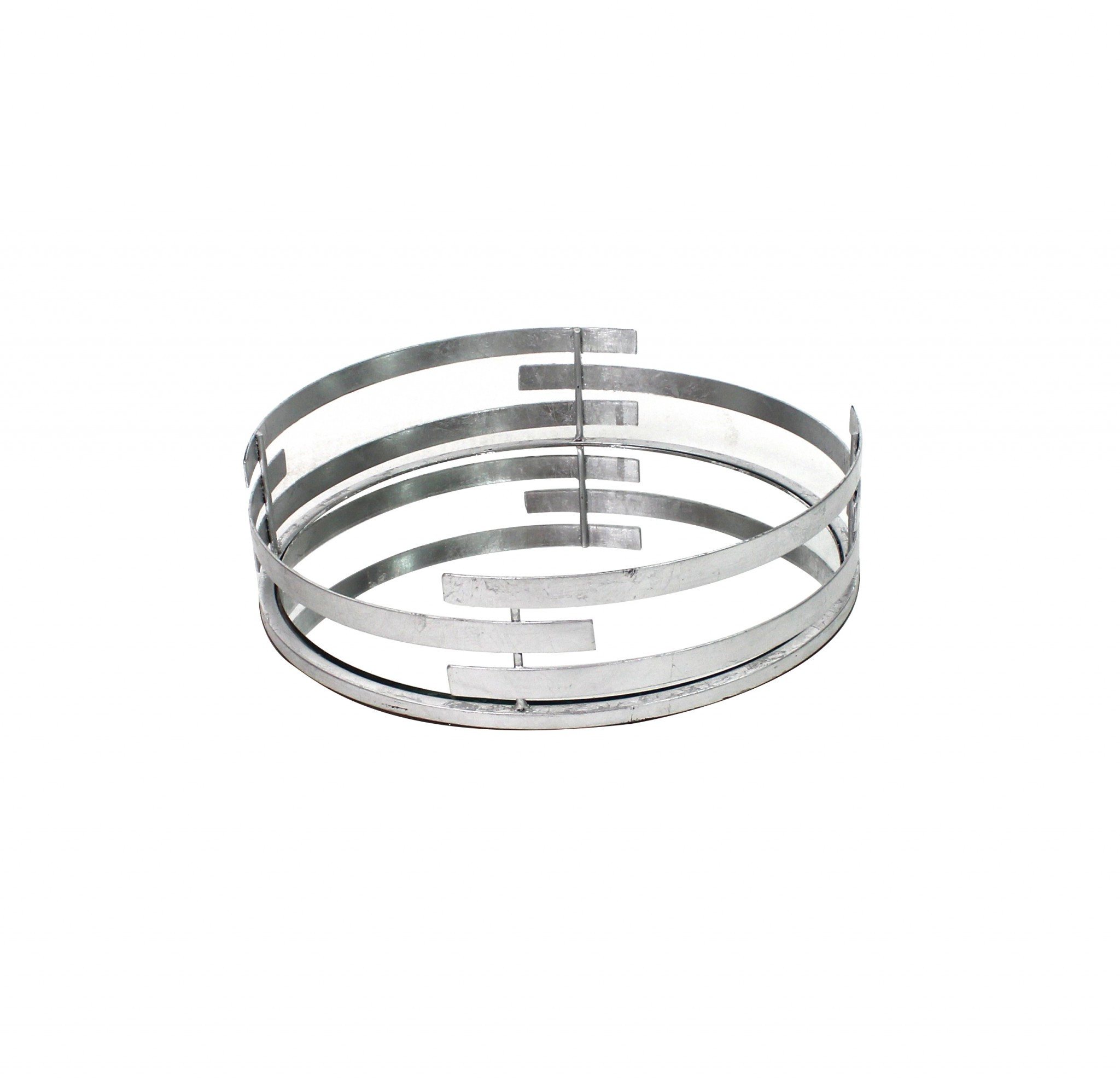 14" Silver Round Metal Geometric Vanity Tray - Image 3