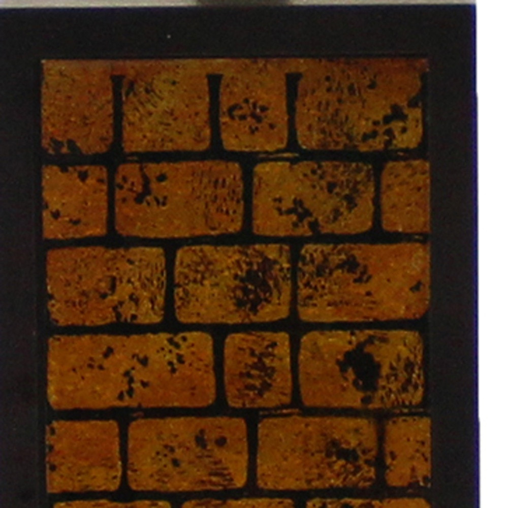 31" Black and Yellow Metal Bedside Table Lamp With White Empire Shade - Image 5