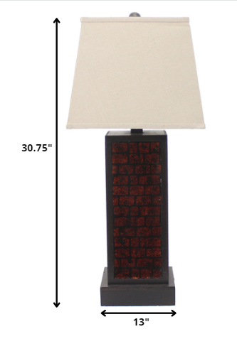 31" Black Metal Bedside Table Lamp With White Shade - Image 5