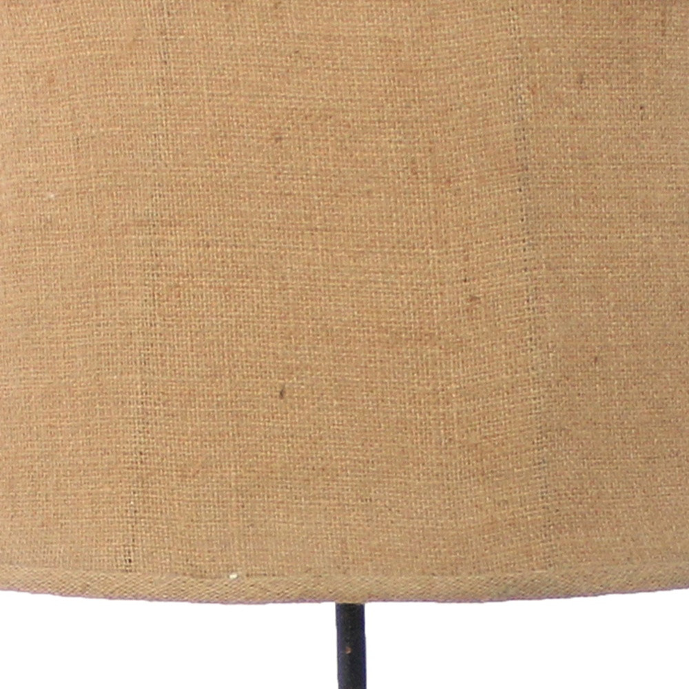 28" Distressed Gray Metal Novelty Bedside Lamp With Khaki Drum Shade - Image 5