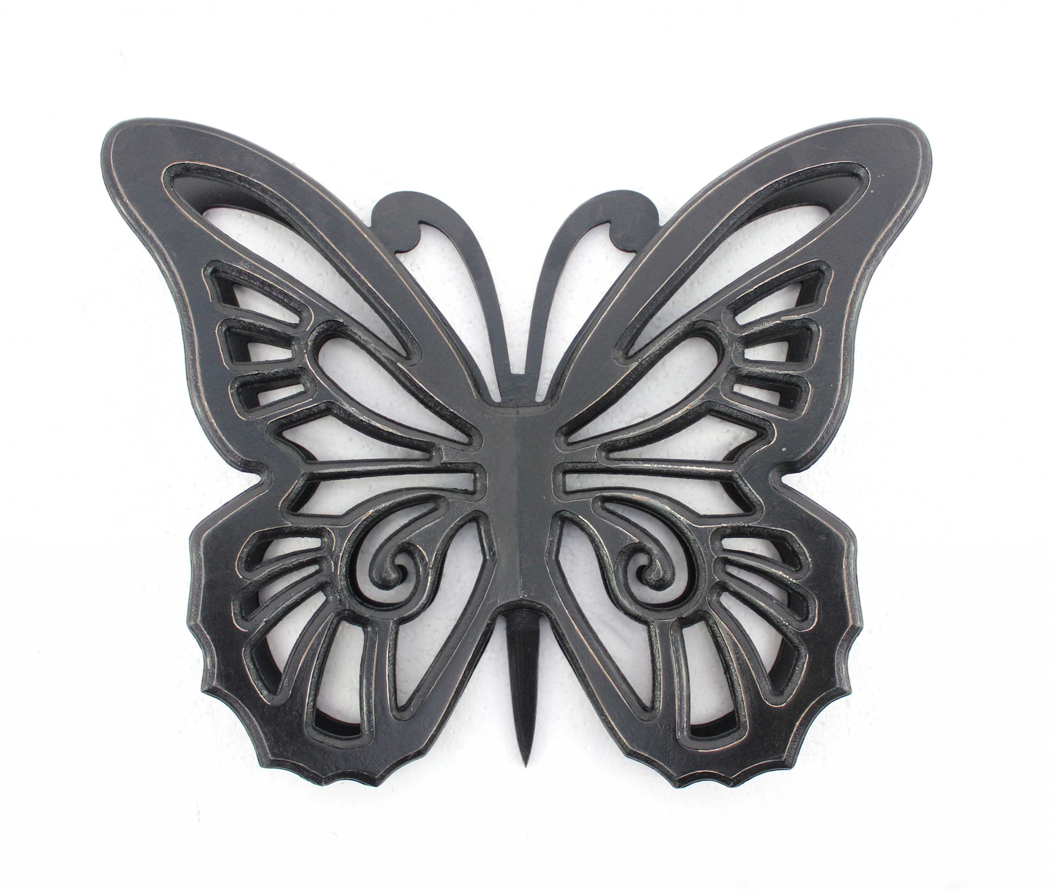 23" X 19" Black Rustic Butterfly Wooden Wall Decor - Image 2