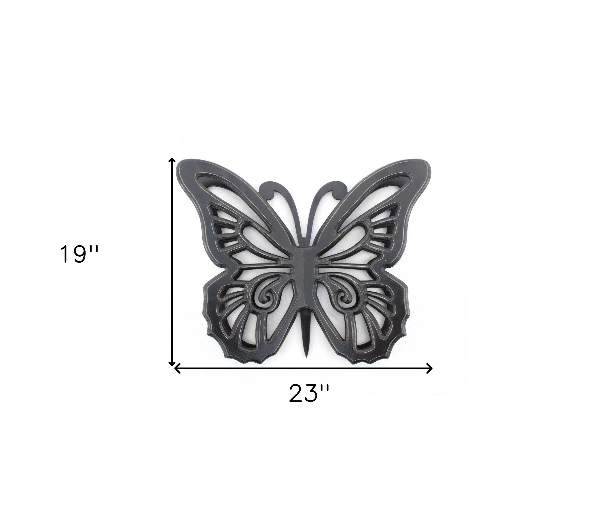 23" X 19" Black Rustic Butterfly Wooden Wall Decor - Image 10
