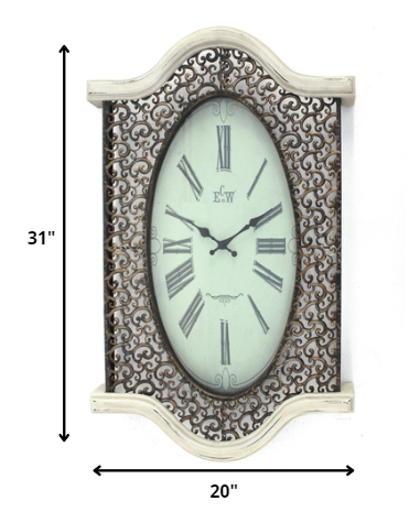 20" Novelty White Glass Analog Wall Clock - Image 5