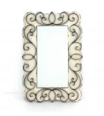 33" White Wood Framed Accent Mirror
