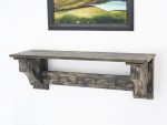 30" Black Distressed Wood Four Hook Wall Mounted Hanging Coat Rack