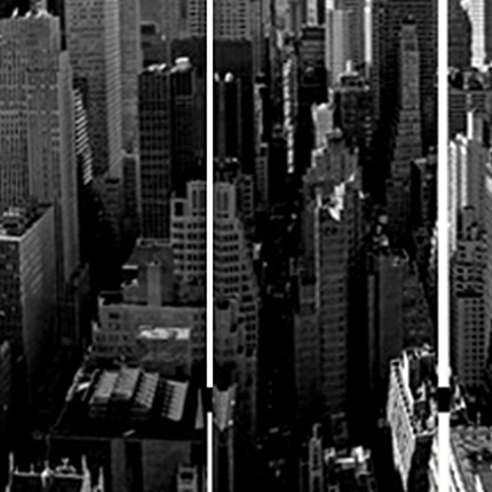 48" X 72" Multi Color Wood Canvas New York Skyline Screen - Image 2