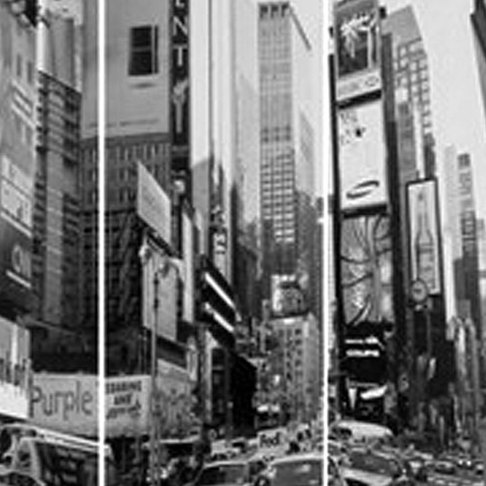 48 X 72 Multi Color Wood Canvas New York City Screen - Image 3