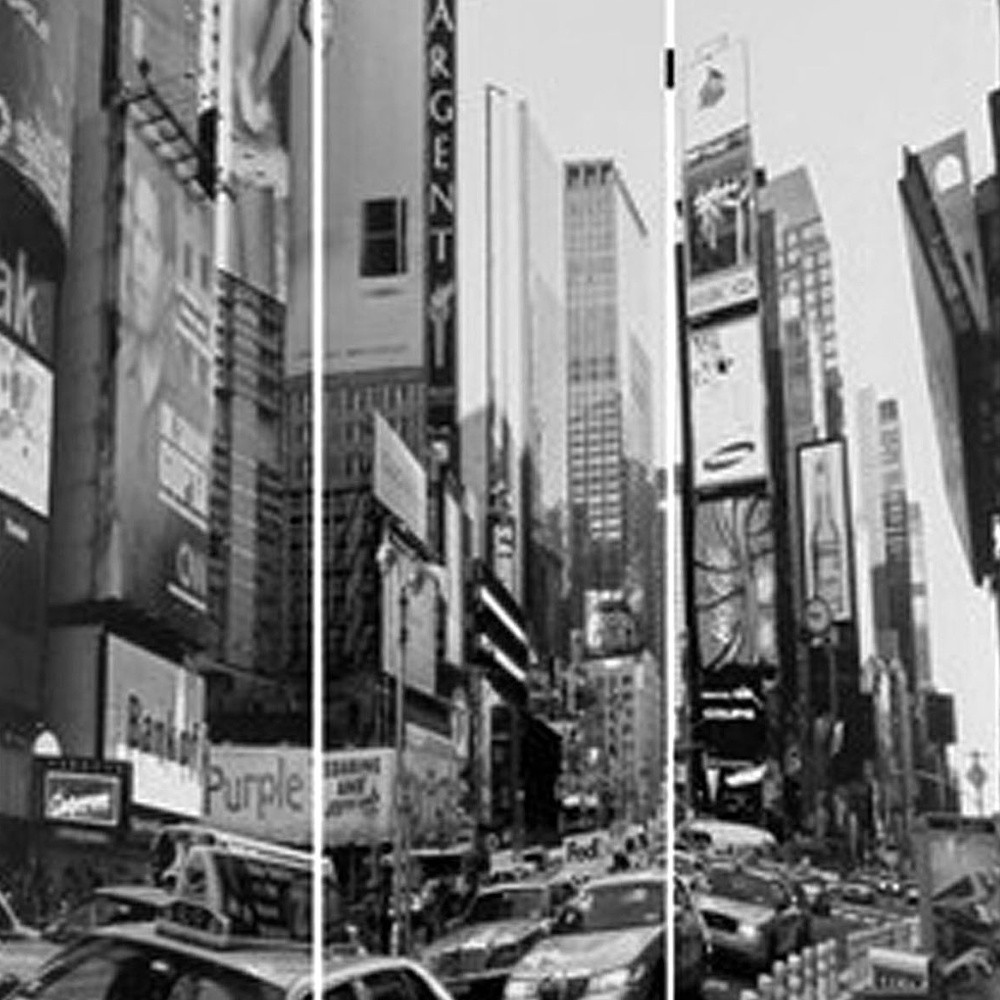 48 X 72 Multi Color Wood Canvas New York City Screen - Image 4