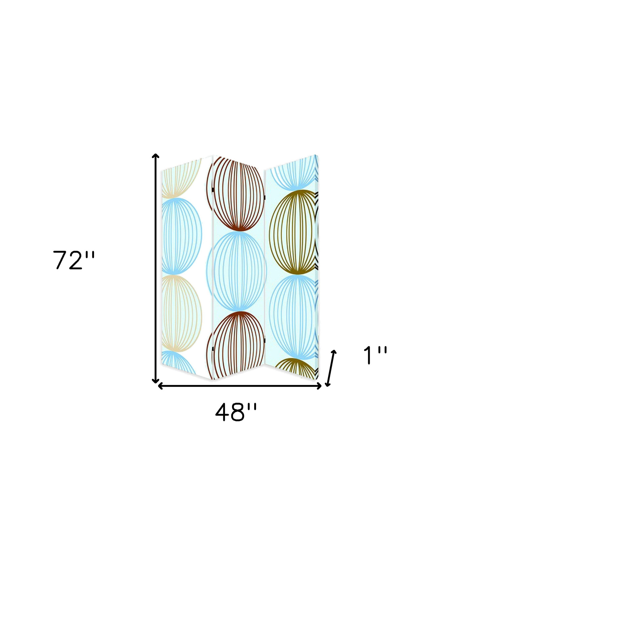 48 X 72 Multi Color Wood Canvas Sphere Screen - Image 6