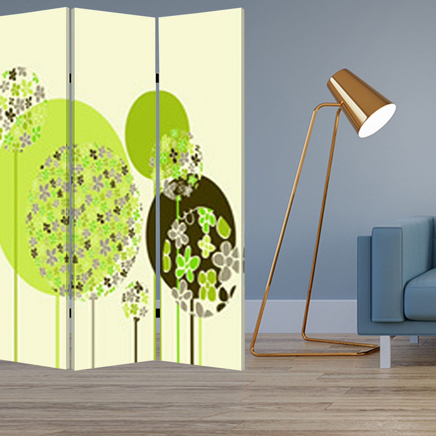 48 X 72 Multi Color Wood Canvas Floral Buds Screen - Image 5