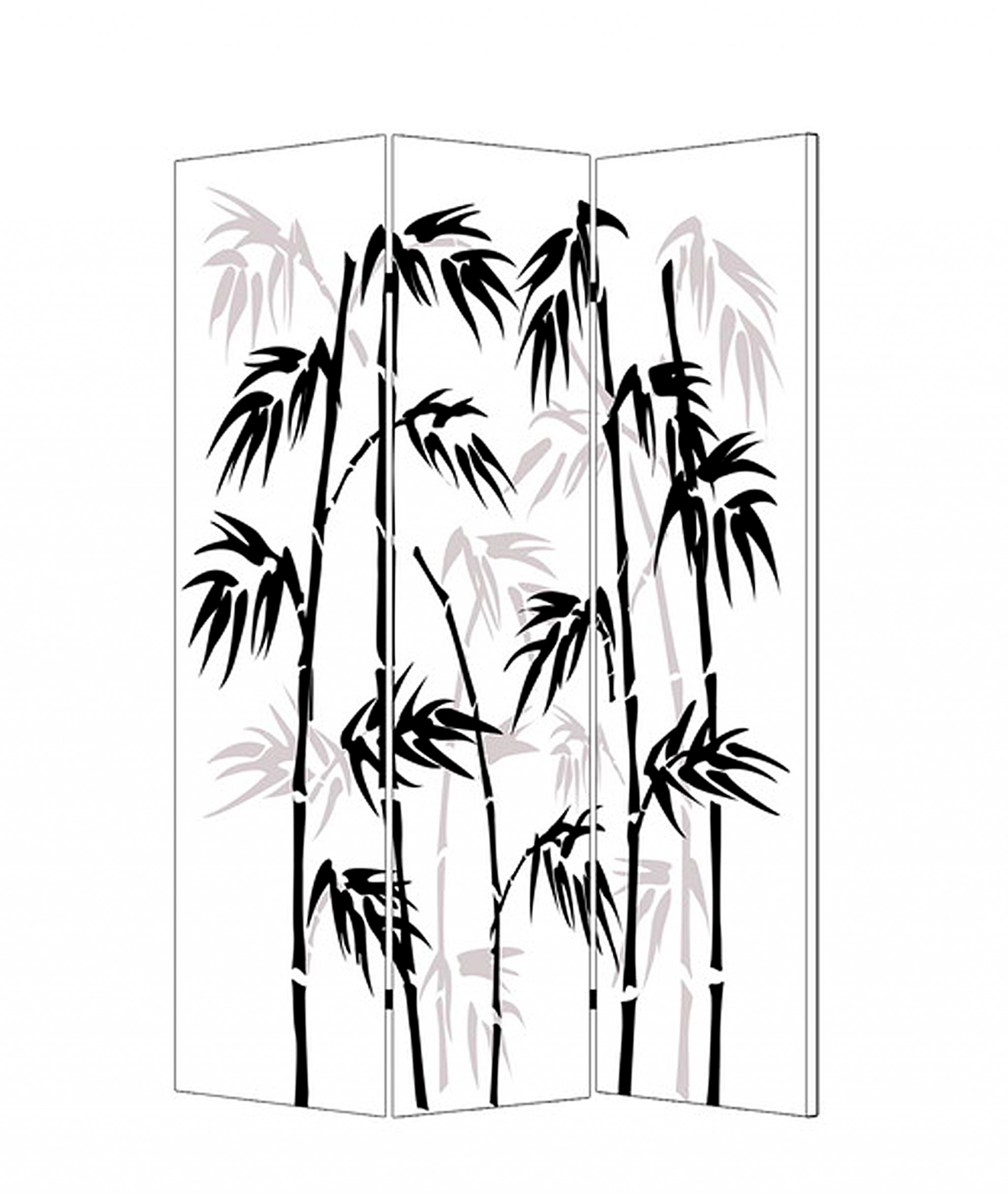 48 X 72 Multi Color Wood Canvas Bamboo Leaf Screen