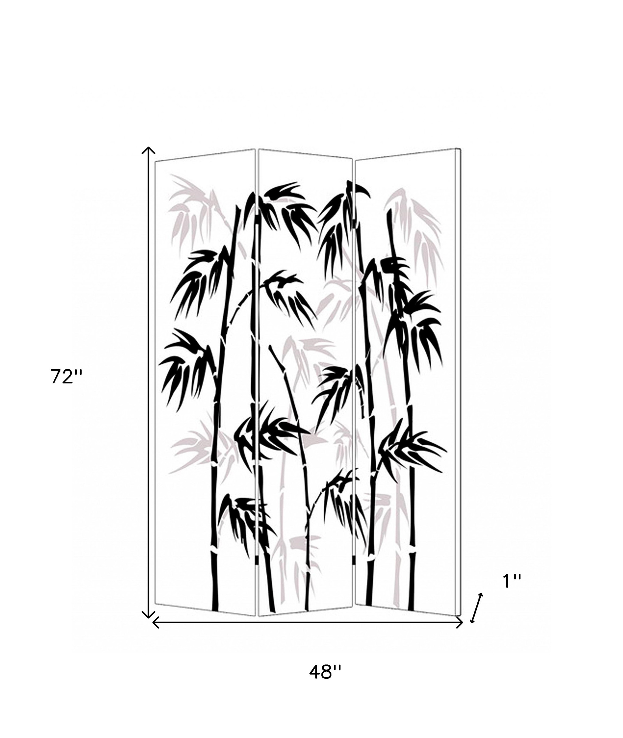 48 X 72 Multi Color Wood Canvas Bamboo Leaf Screen - Image 6