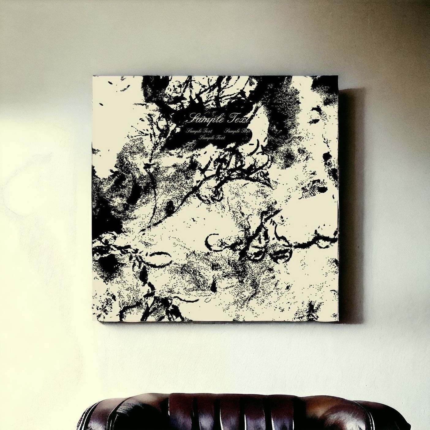 Beige and Black Canvas Unframed Print Wall Art - Image 5