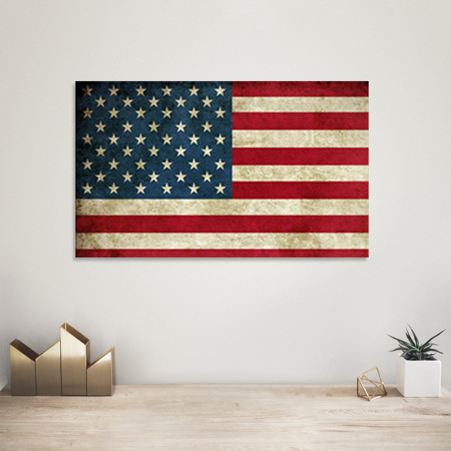 USA Flag Canvas Print Wall Art 2 Piece Set Wall Art - Image 4