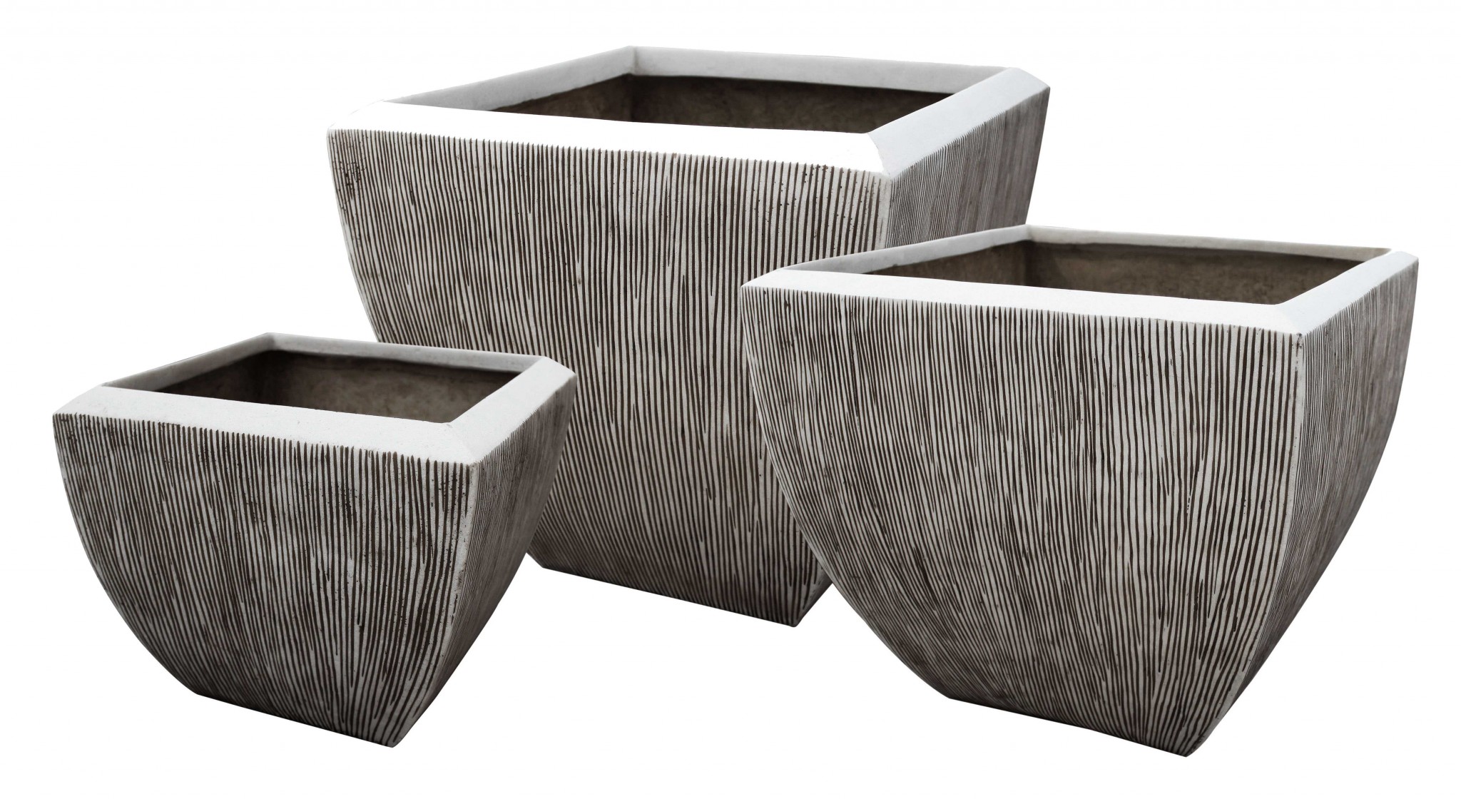 Large Distressed And Ribbed Flower Pot Planter - Image 2