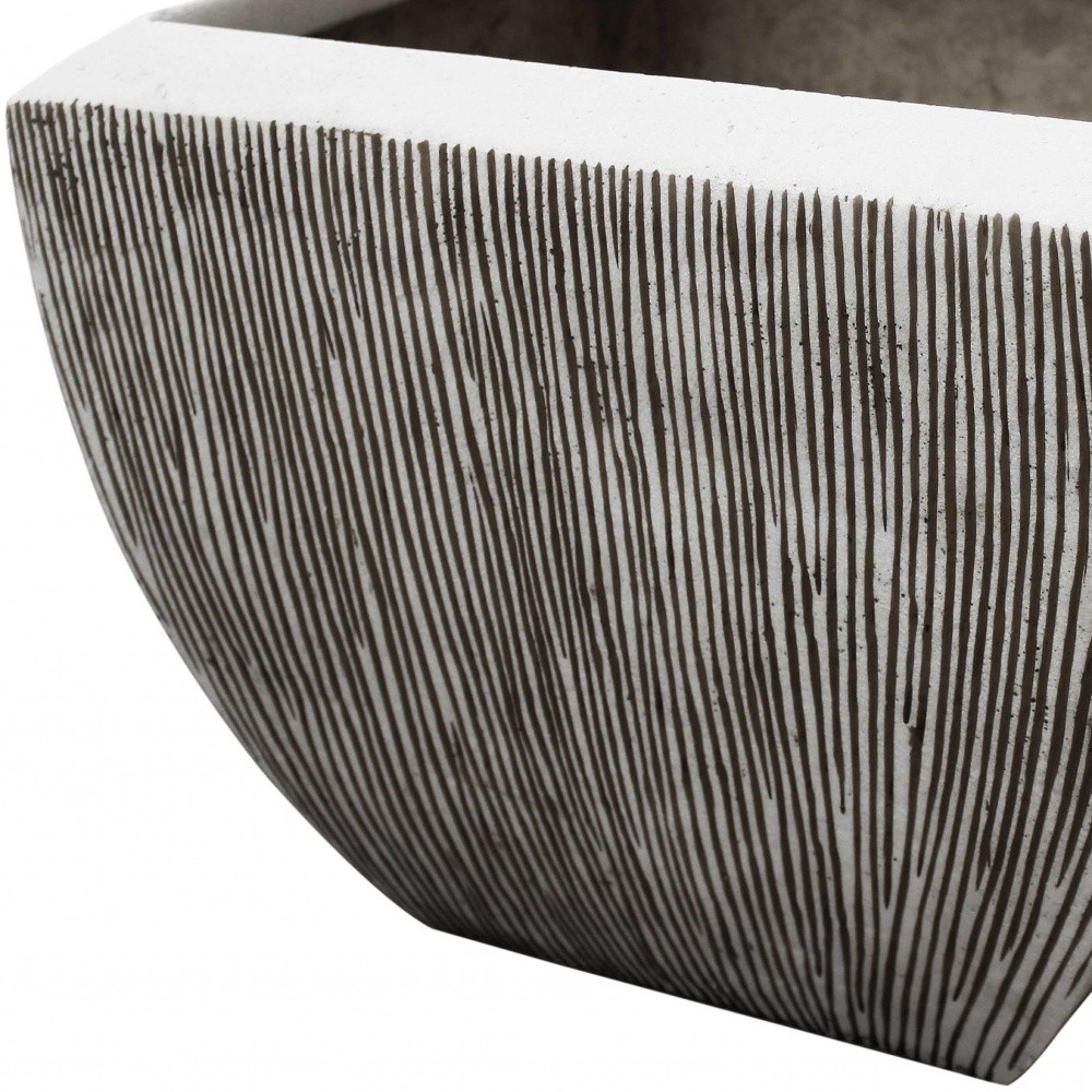 Large Distressed And Ribbed Flower Pot Planter - Image 3