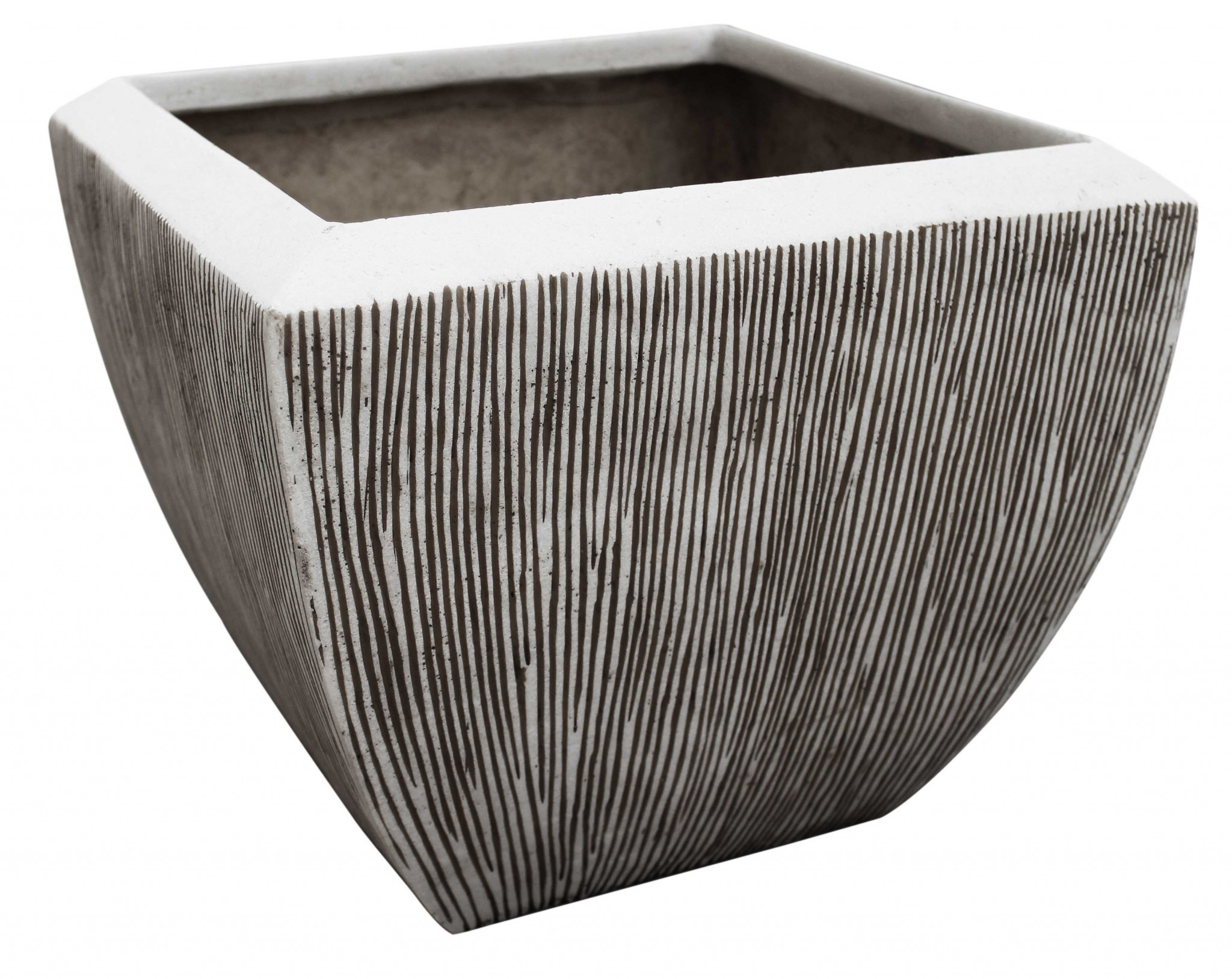 Large Distressed And Ribbed Flower Pot Planter - Image 4