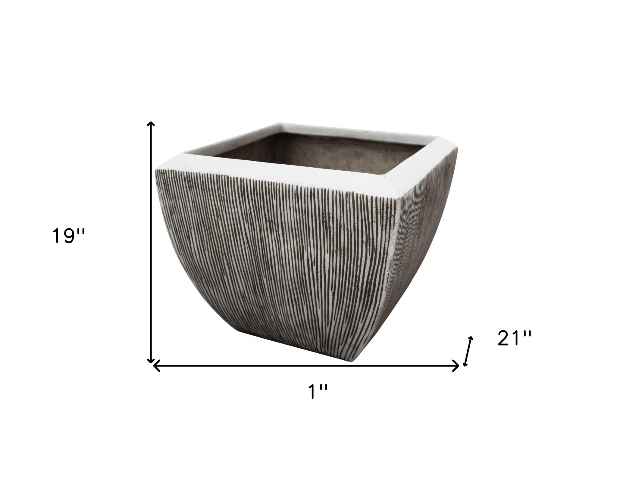 Large Distressed And Ribbed Flower Pot Planter - Image 7