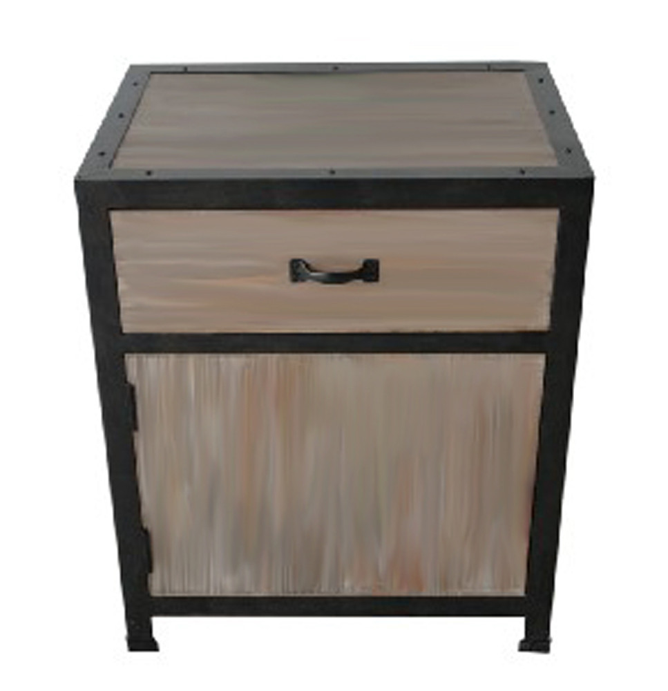 20" Brown Solid Wood End Table With Drawer - Image 2