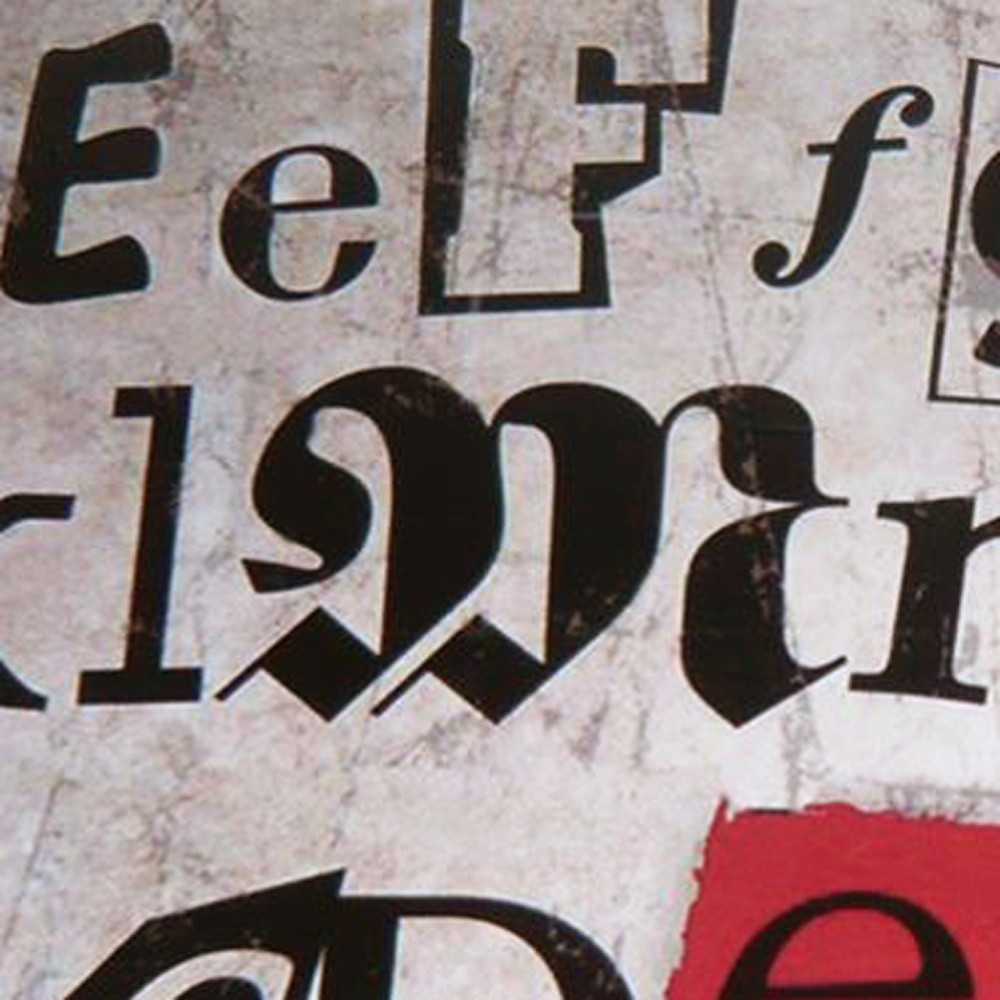 20" White Black Gold and Red Metal Abstract Serving Tray - Image 5