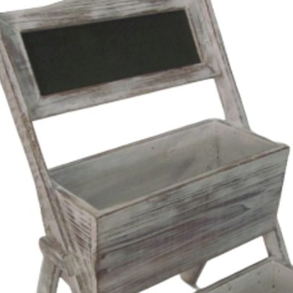 10" Gray Solid Wood Indoor Outdoor Planter Box - Image 2