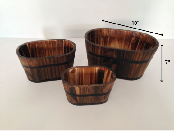 1" X 10" X 7" Brown, Wood Garden Planter - 3 Piece - Image 6
