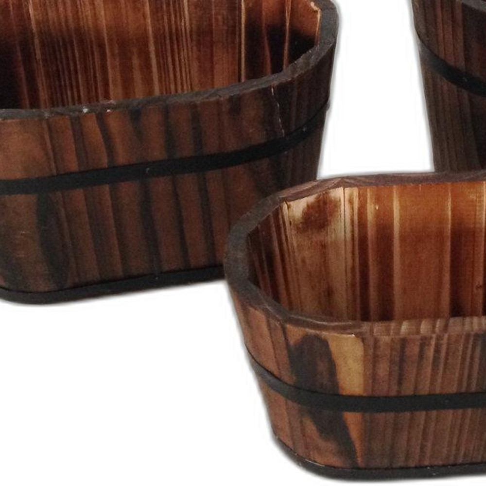 1" X 10" X 7" Brown, Wood Garden Planter - 3 Piece - Image 4