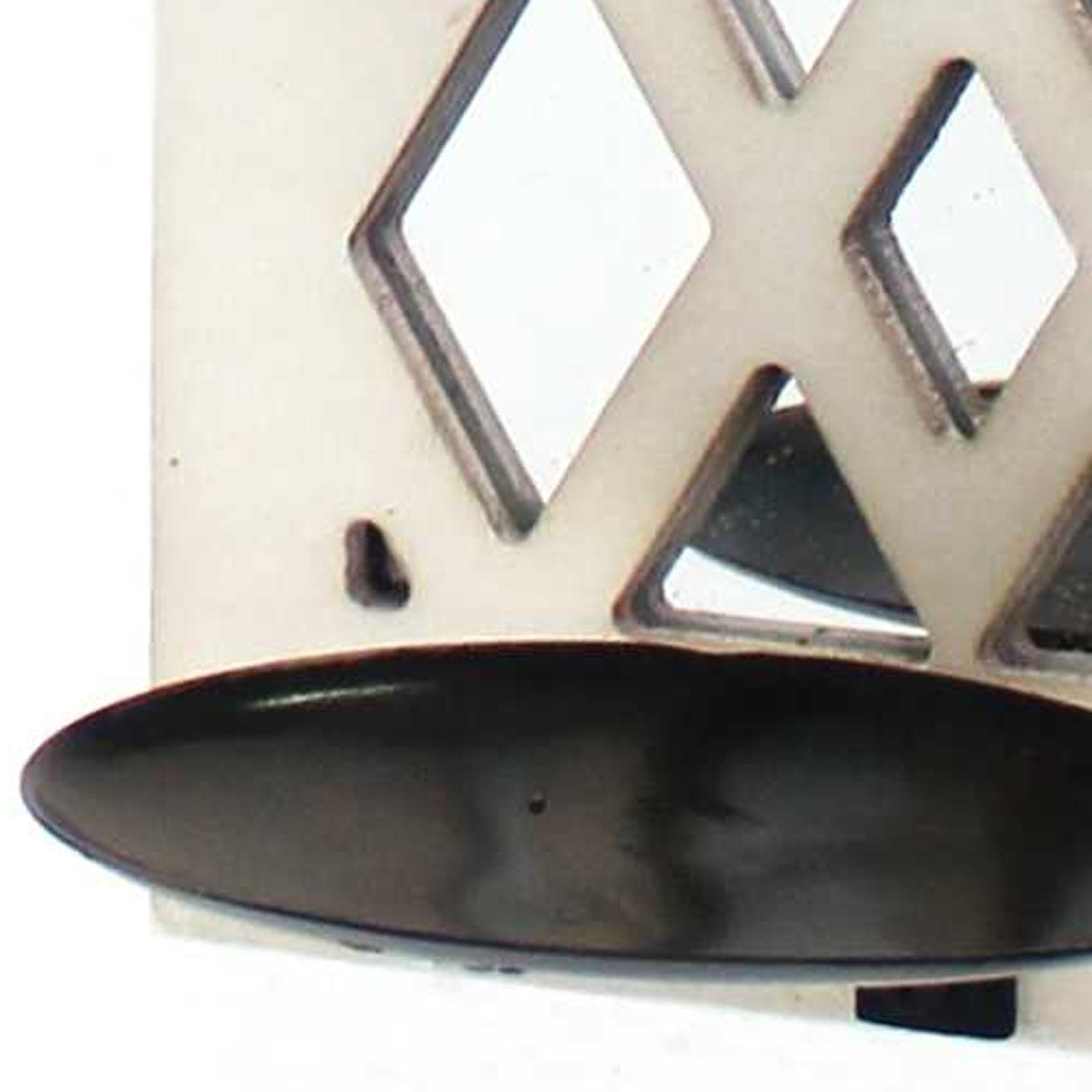 6" White Wood Wall Sconce Candle Holder - Image 4