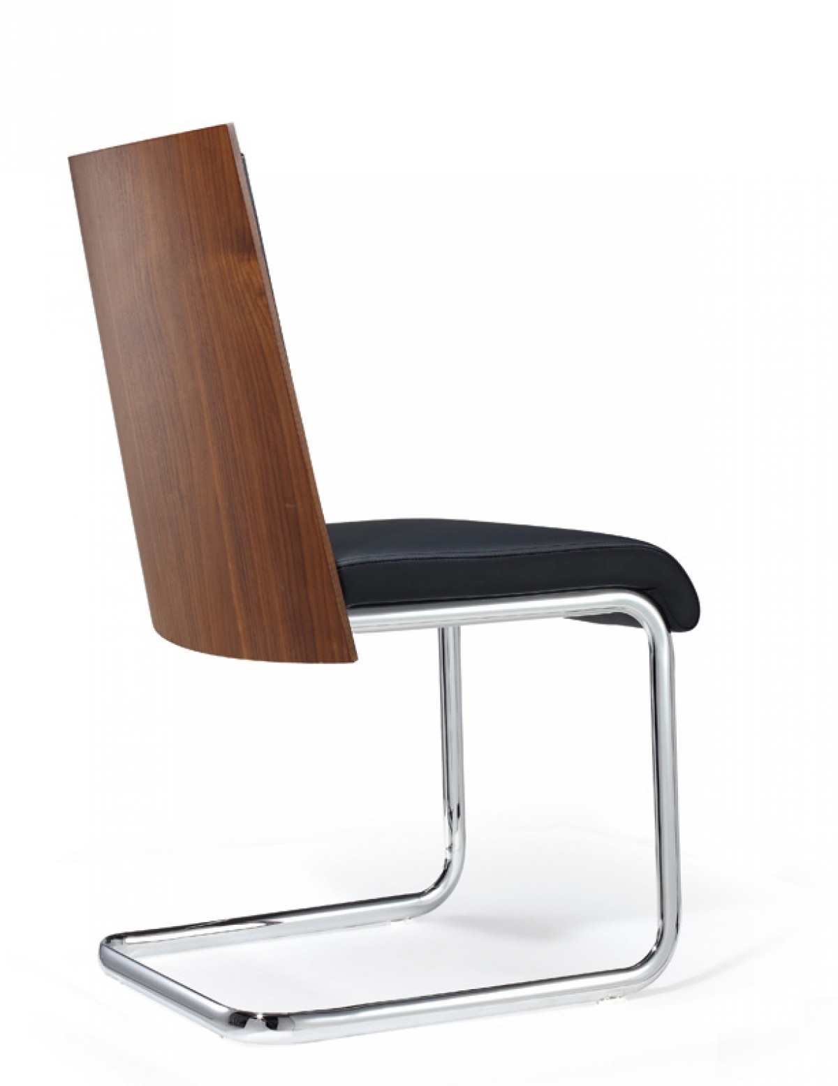 Set of Two Black and Silver Upholstered Faux Leather Dining Parsons Chairs - Image 3