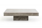 43" Gray and Dark Gray Concrete Square Block Coffee Table
