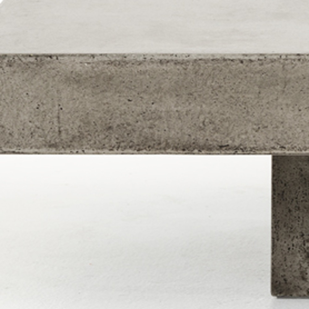 43" Gray and Dark Gray Concrete Square Block Coffee Table - Image 5