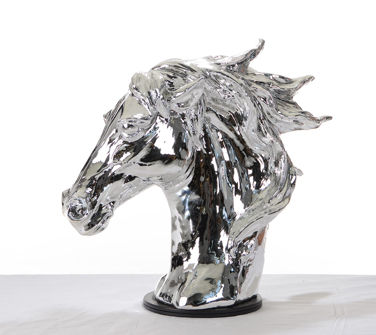 11" Silver Glass Figurine Tabletop Sculpture - Image 8