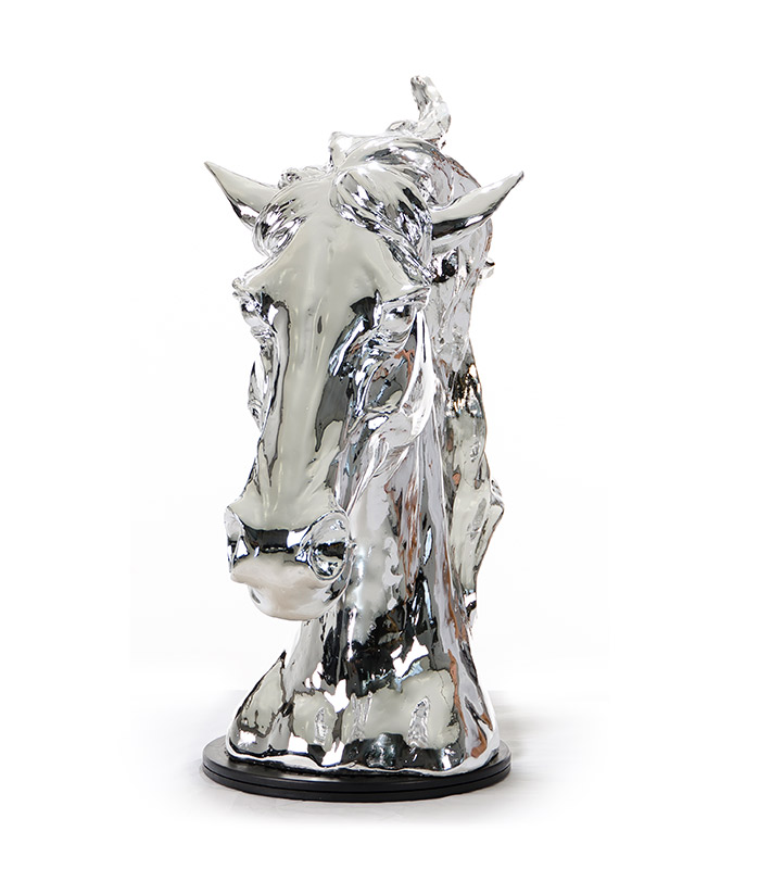 11" Silver Glass Figurine Tabletop Sculpture - Image 5