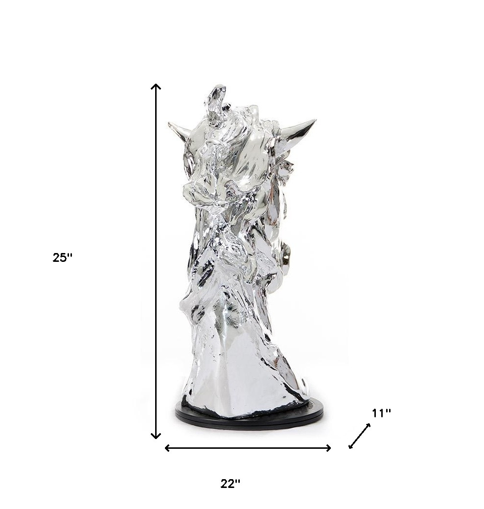 11" Silver Glass Figurine Tabletop Sculpture - Image 9