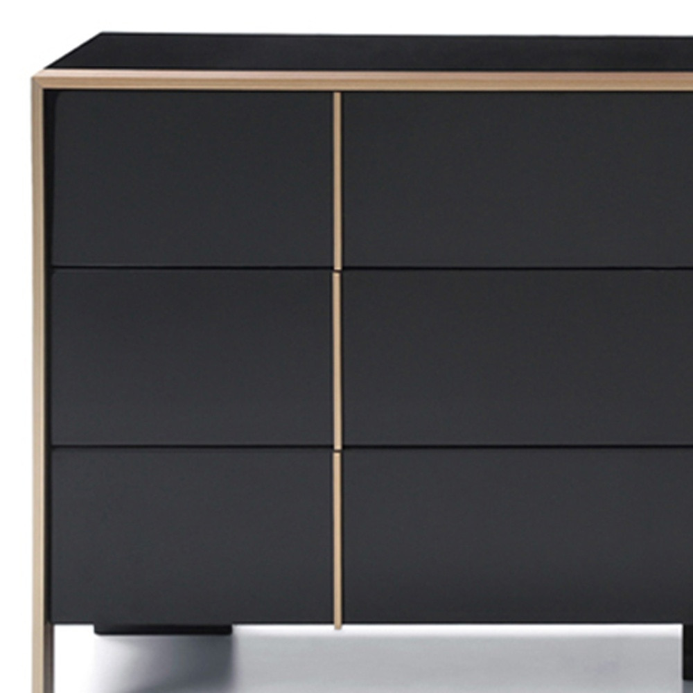 29" Black And Brushed Bronze Dresser - Image 5