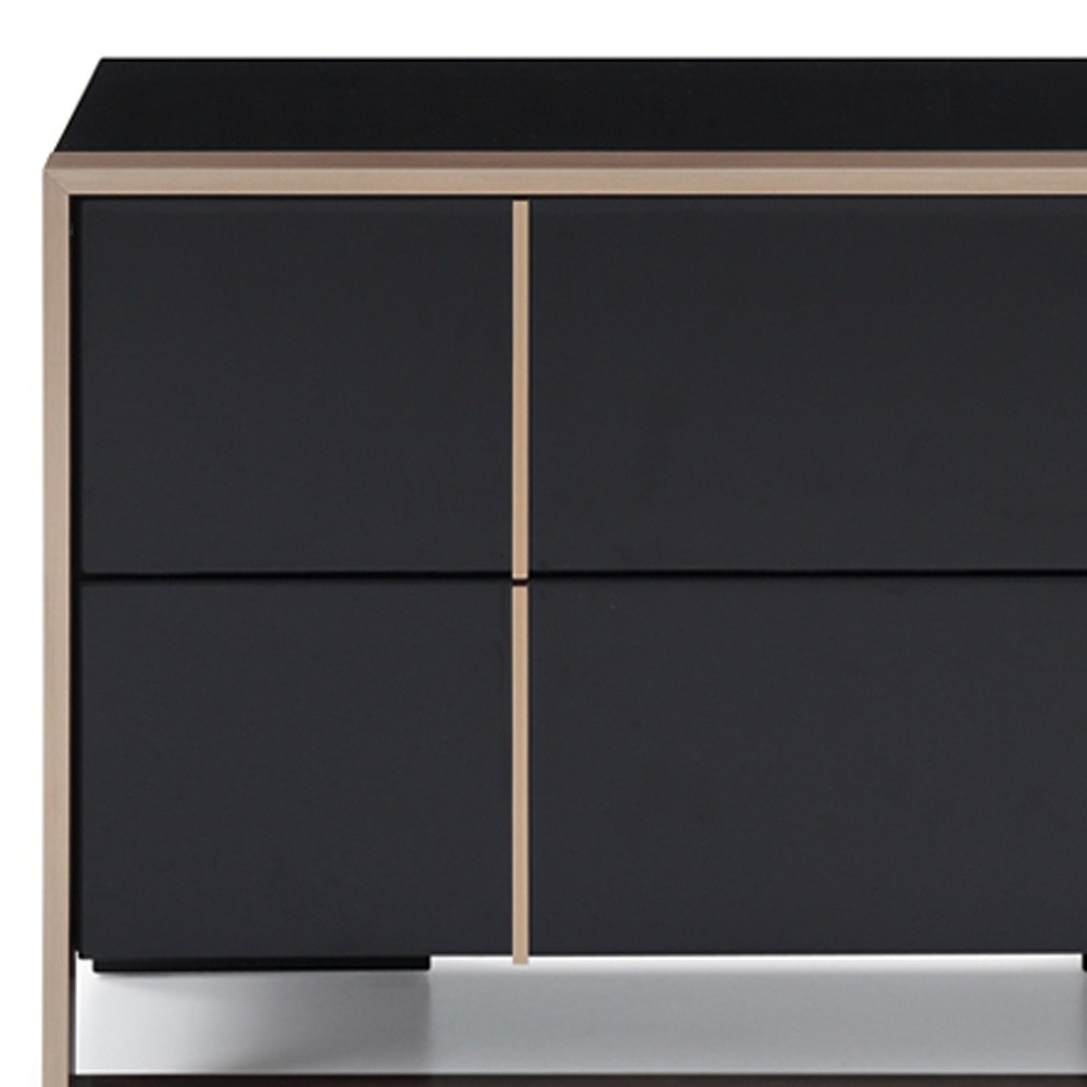 20" Black Wood Two Drawer Nightstand - Image 8